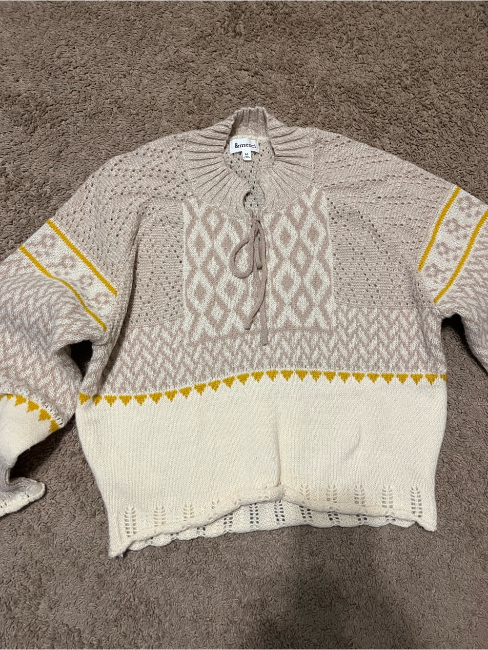 Beige & Cream Knit Sweater